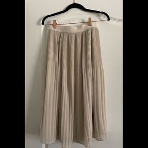 Beige Cream Pleated Midi by Naked Zebra, New with tags, Size S